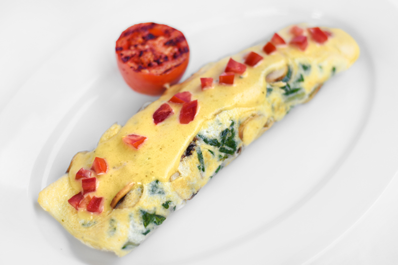 SPINACH AND MUSHROOM OMELETTE